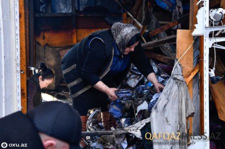   “Sədərək” ticarət mərkəzində yanğından geri qalanlar - FOTOREPORTAJ