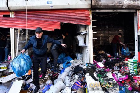   “Sədərək” ticarət mərkəzində yanğından geri qalanlar - FOTOREPORTAJ