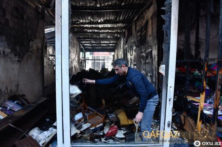   “Sədərək” ticarət mərkəzində yanğından geri qalanlar - FOTOREPORTAJ