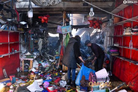   “Sədərək” ticarət mərkəzində yanğından geri qalanlar - FOTOREPORTAJ