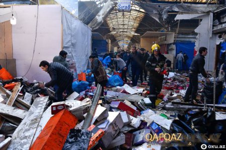   “Sədərək” ticarət mərkəzində yanğından geri qalanlar - FOTOREPORTAJ