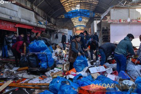   “Sədərək” ticarət mərkəzində yanğından geri qalanlar - FOTOREPORTAJ