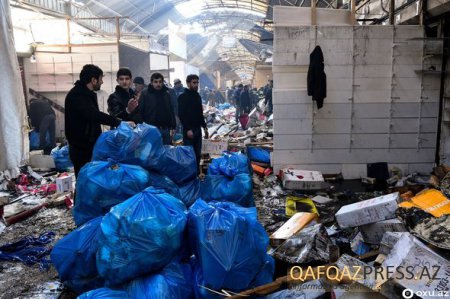   “Sədərək” ticarət mərkəzində yanğından geri qalanlar - FOTOREPORTAJ